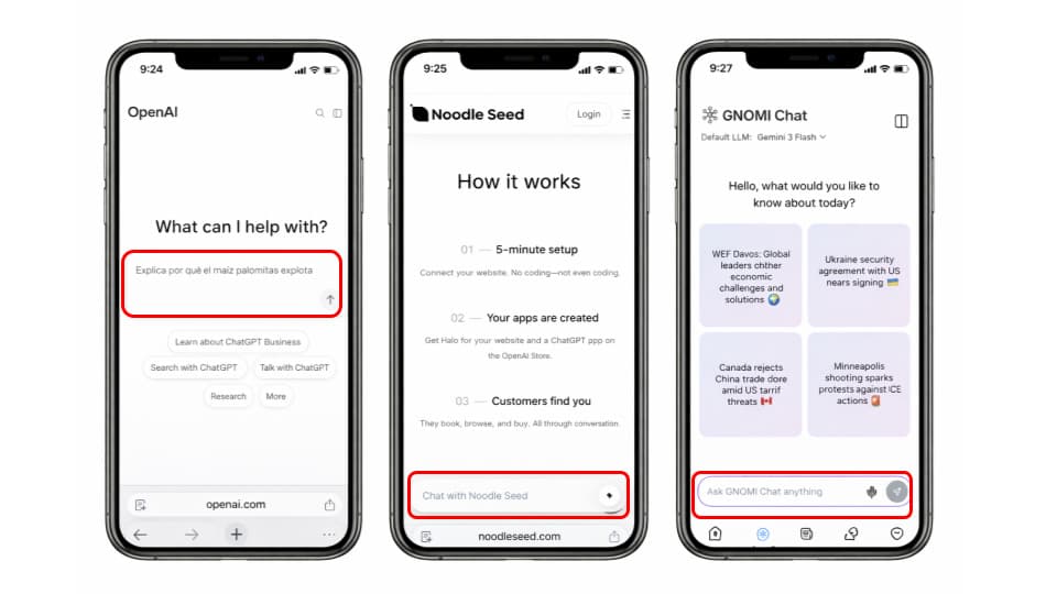 Halo by Noodle Seed - the ChatGPT App interface for your website