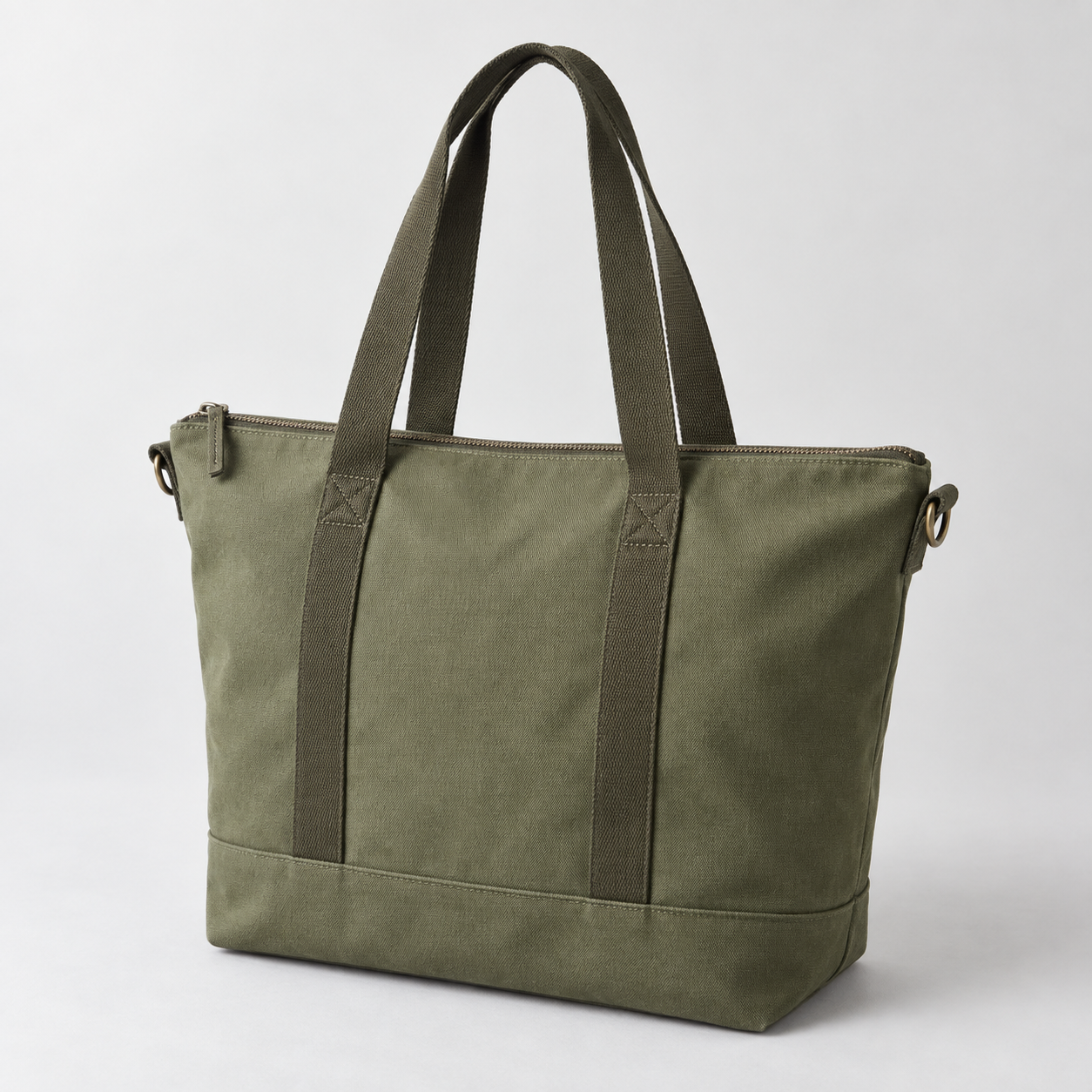 Illustrative olive canvas work bag