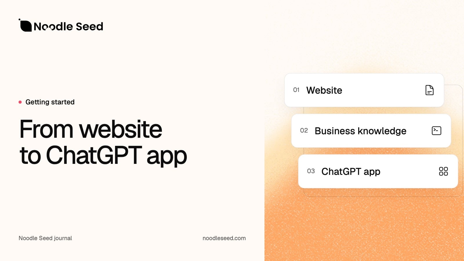 Noodle Seed editorial illustration: From website to ChatGPT app