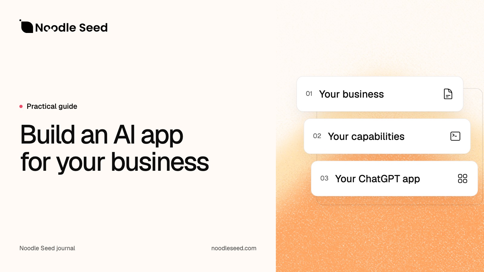 Noodle Seed editorial illustration: Build an AI app for your business