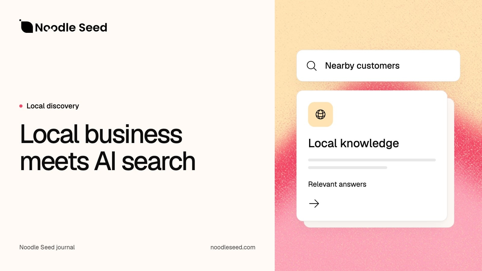 Noodle Seed editorial illustration: Local business meets AI search