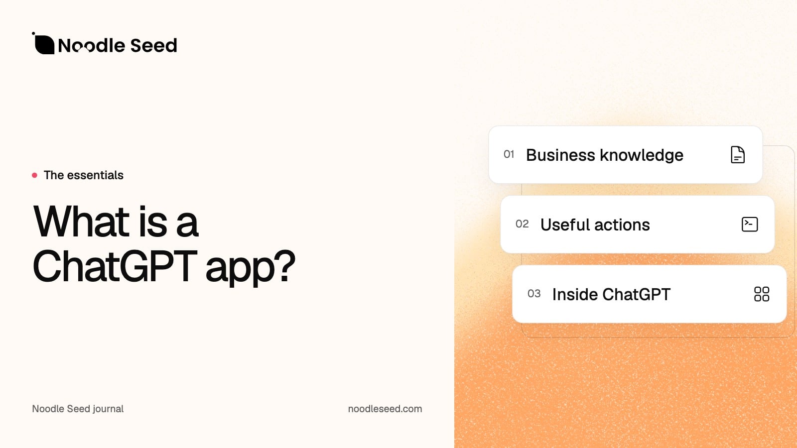 Noodle Seed editorial illustration: What is a ChatGPT app?