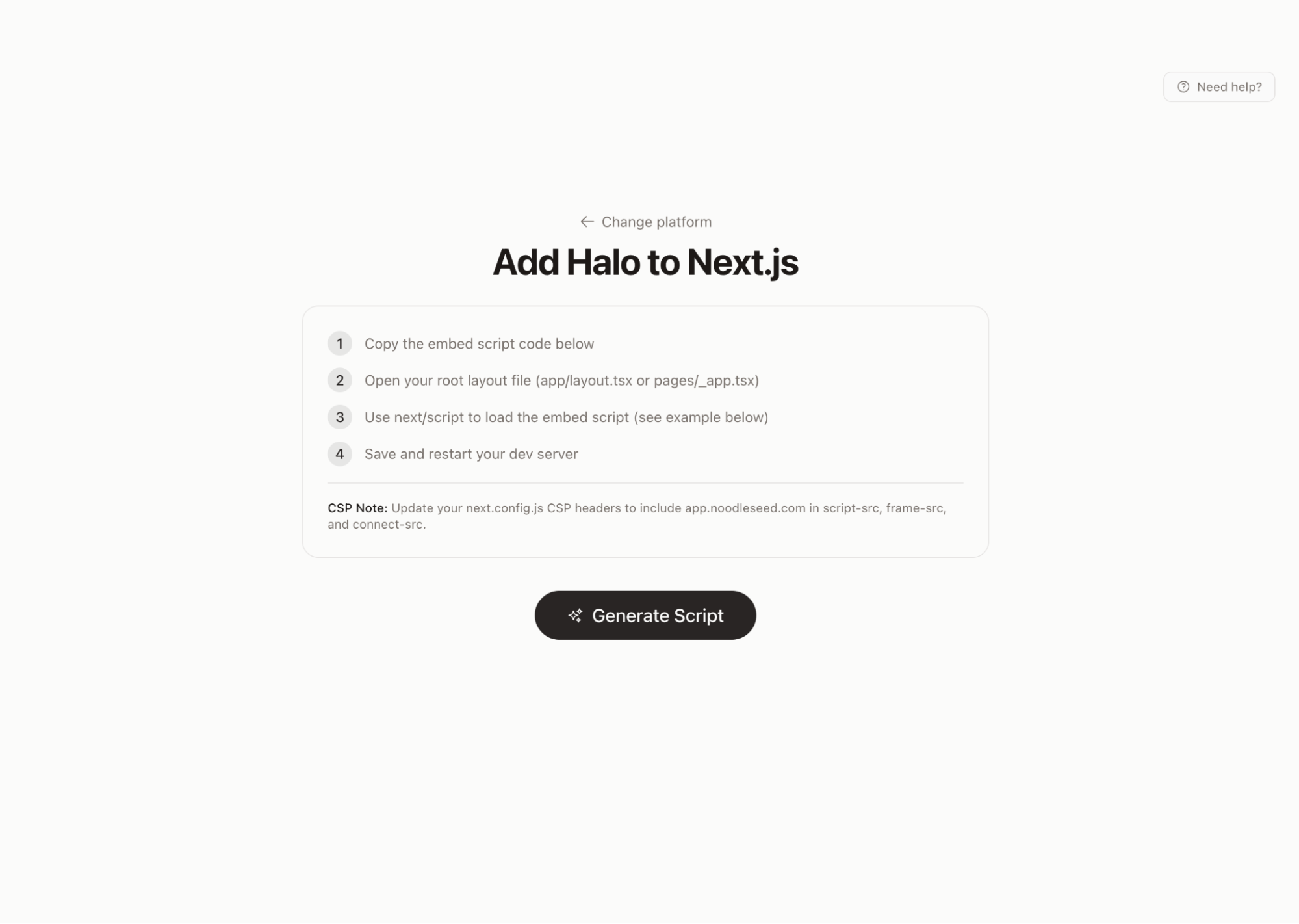 Setup wizard step 3