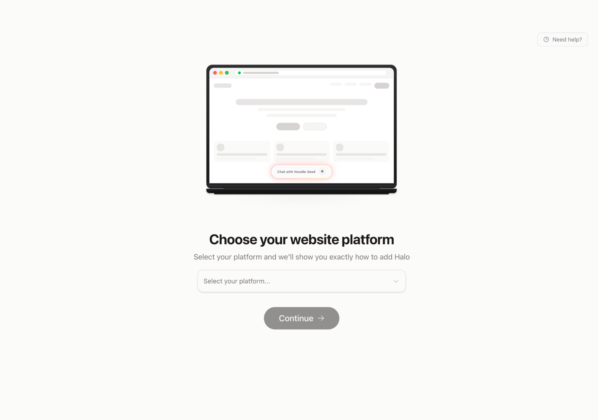 Setup wizard step 2