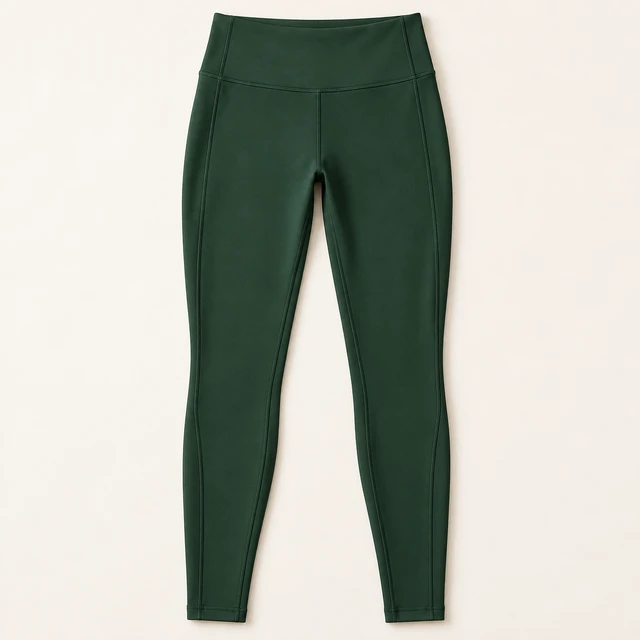 Forest green training leggings, illustrative product image