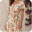 Rosa floral midi
