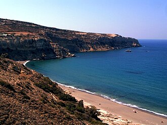 Komos Beach on the southern coast of Crete, Greece